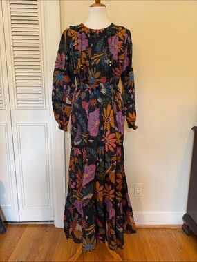 Sal Rosa Sofia Maxi Dress in Textured Flower Print